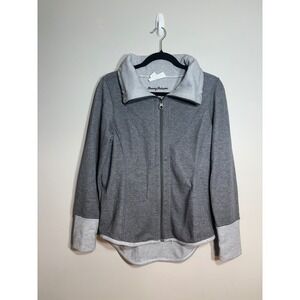 Tommy Bahama Reversible Full Zip Sweatshirt Womens Small Grey Striped Jacket